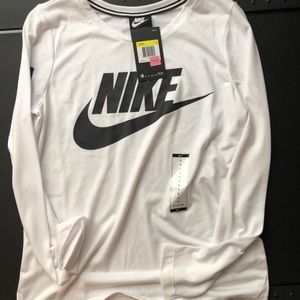White Nike Long Sleeve Tee